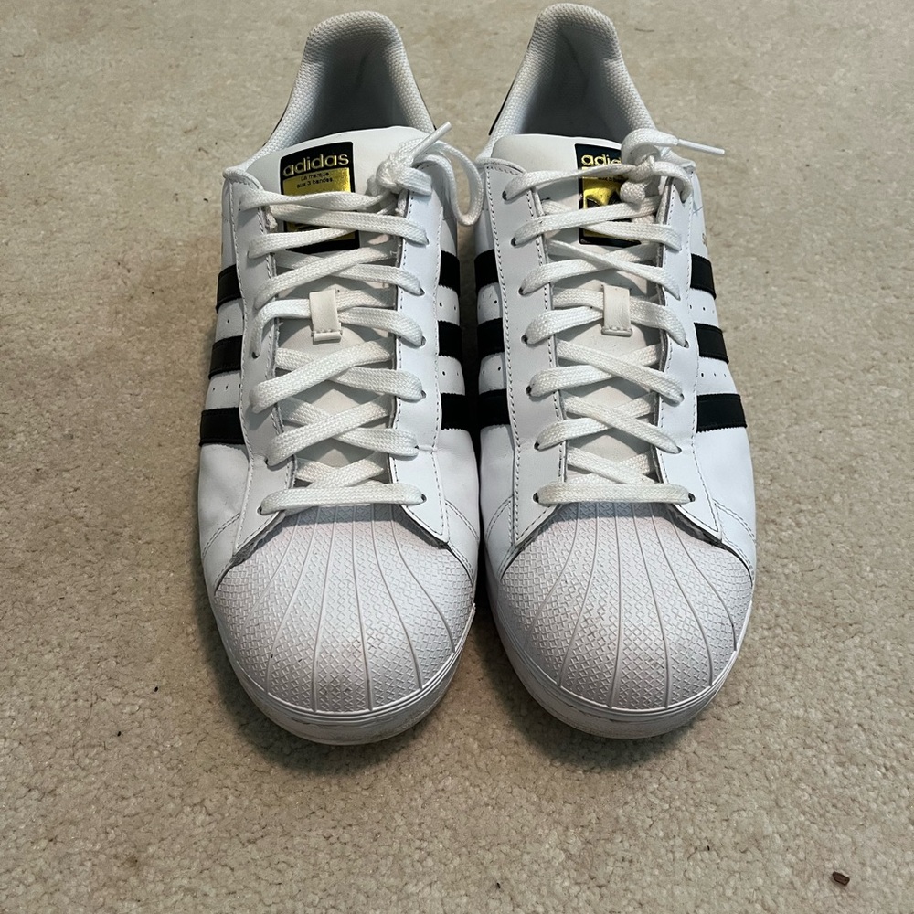 Adidas Men's Gold label White and Black Superstar Sneakers